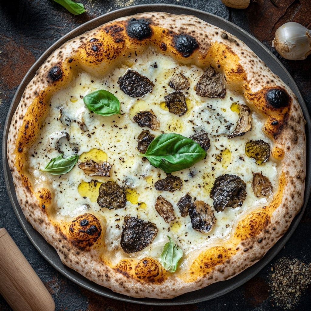 Pizza Tartufata aux champignons et huile de truffe